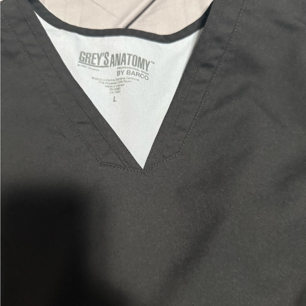 Grey's Anatomy Classic Black V-Neck Scrub Top